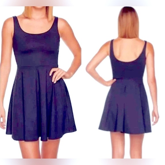 NWT Susana Monaco Knit Skater Dress size L - Midnight - Picture 7 of 7